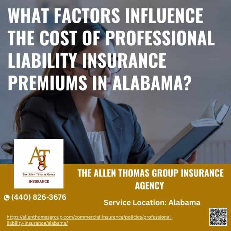 What factors influence the cost of professional liability insurance premiums in Alabama