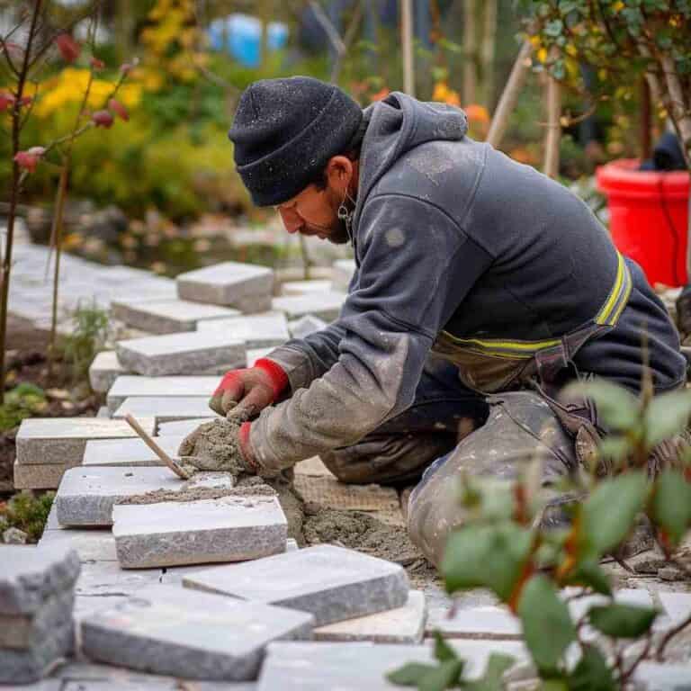 landscaper working on a project