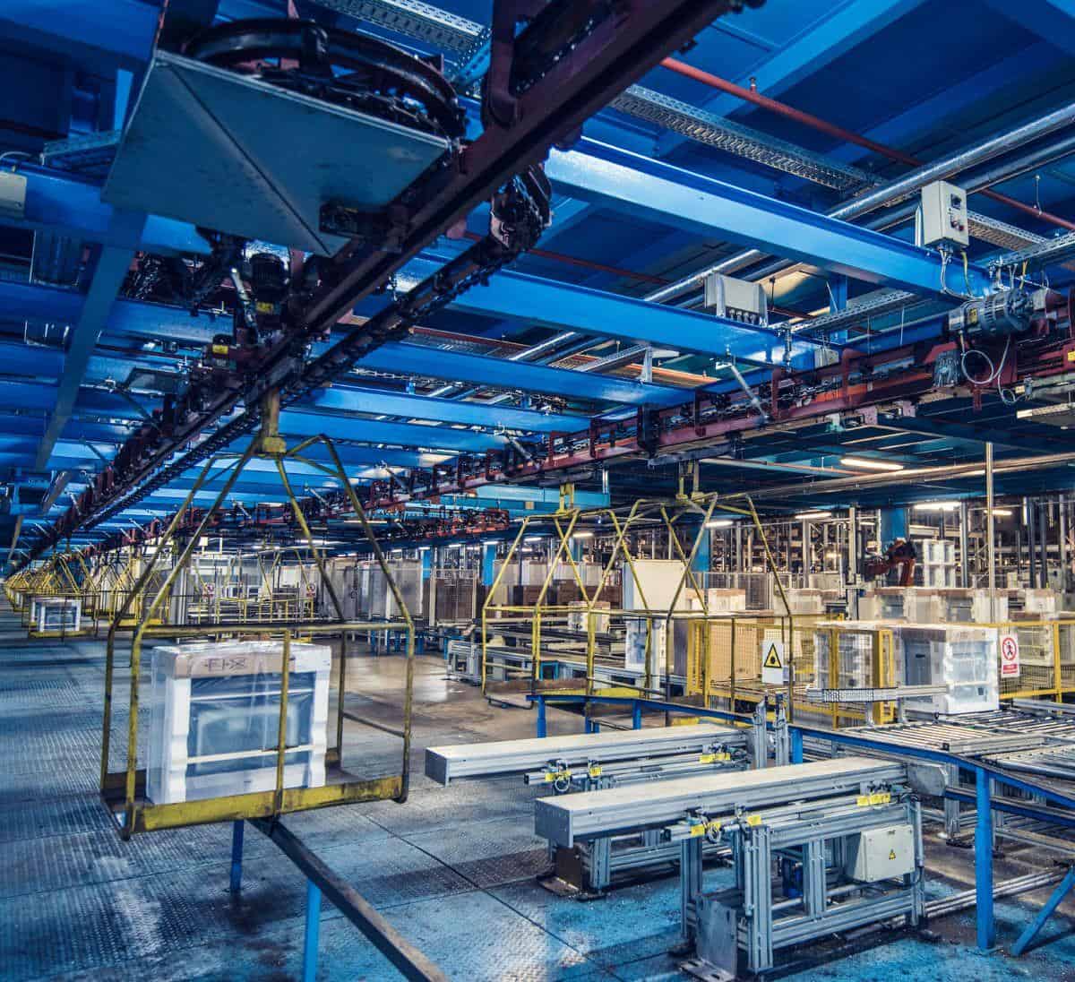 production line at an appliance manufacturing facility